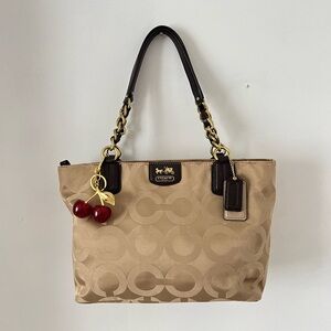 Coach Beige Signature Tote